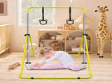 Yellow Multi-Functional Adjustable Height Children's Horizontal Gymnastic Bar With Bear Rings W1408P269742