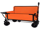3-in-1 Convertible Folding Wagon Cart with Bench Seat & Rear-Mounted Folding Tabletop - 500lbs W2932P320639