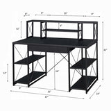 Writing Desk with One Drawer and 8 Open Compartment, Black B016P311810