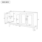 4-Door Sideboard Storage Cabinet Door Shelf for Living Room and Dining Room, Two Large Cabinets N759P192455B