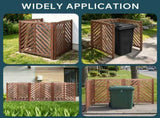 Air Conditioner Fence Screen Outside, Cedar Privacy Fence 3 Panels to Hide AC & Trash Enclosure, 70398257