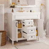 36'' Bathroom Vanity with Top Sink, Modern Bathroom Storage Cabinet with 2 Soft Closing Doors and 2 N710P230231K