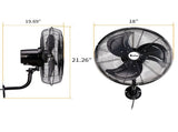 18inch High Velocity Wall Mount Fan Oscillating,Industrial Fan with 3 Speed Ventilation,4592CFM 33266280