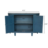 47''Oval Storage with 4 Doors,Buffet Sideboard with Storage, Fluted Accent Storage W2295P290657