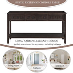 ZUN Rustic Entryway Console Table, 60" Long Sofa Table with two Different Size Drawers and Bottom Shelf 48408423