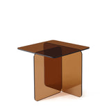 Tempered Brown Glass SideTable, Small Tea Table, Brown Night Stand Tempered Glass Sofa Table W1718P255033