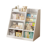 ZUN White Wooden Toy Storage Organizer Cabinet Kids Bookshelf Children Bookcase Toddler Baby Sling Book 81471101