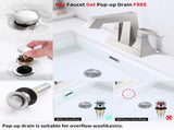 2-Handle Heavy Duty Bathroom with Drain and Supply Kits, Modern Style Lavatory Deck Mounted 03881289