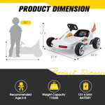 ZUN 12V Kids Ride On Go Kart, Electric 4-Wheeler Car with Remote Control, Cushioned Seat, LED Lights, W2181P201026