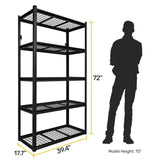 5-Tier Adjustable Metal Shelving Unit ,Heavy Duty Garage Shelving,Storage Racks,Industrial Utility 23980065