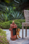 ZUN 16.2x11x26.8" Red Fire Hydrant Water Fountain with Dog Bird Accents, Outdoor Fountian with Light W2078P178884