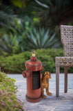 ZUN 16.2x11x26.8" Red Fire Hydrant Water Fountain with Dog Bird Accents, Outdoor Fountian with Light W2078P178884