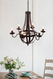 6 - Light Metal Chandelier, Hanging Light Fixture with Adjustable Chain for Kitchen Dining Room W2078138933