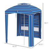 Outdoor Umbrella-Blue White 89642503