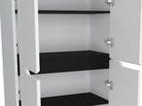 67"H Kitchen Storage Cabinet, with Four Doors and Five Interior Shelves,White/Black B097P167411