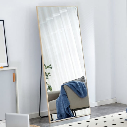 ZUN Fourth generation solid wood frame long mirror, dressing mirror, bedroom foyer, decorative mirror, W1151P147766