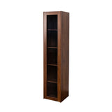 Display Cabinet with Glass Doors, Curio Storage Cabinet with 5 Shelves, Bookcase with LED Lights W331P281123