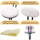 Round Print Bar Stools Set of 2 Black Metal Upholstered Chairs for Kitchen Island & Dining Rooms W1757P268901