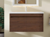 28" Floating Bathroom Vanity With Sink, 0.8-IN Ceramic Sink, Plywood Cabinet with Soft Close Double B2775P577384