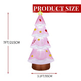 7.2FT Lighted Christmas Inflatable Decoration, Inflatable Pink Christmas Tree, Funny Blow Up Yard 09254776