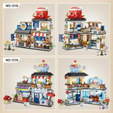 ZUN 4 PACK Brick Building Set for Kids, 2969 PCS Building Blocks Kit Japanese Street Building Toy Set 84974986