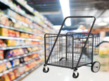 Bigger Super Jumbo Shopping Cart,Grocery Cart on Wheels, Foldable Utility Shopping Carts with Double W1961P290529