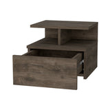 Dark Walnut 2-Tier Shelf Floating Nightstand B062P175810