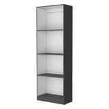 ZUN Zachary Matt Gray and White Tier Storage Shelves Bookcase B062P175159