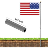 ZUN 20 FT Sectional Flag Pole Kit Extra Thick Aluminum Flagpole with 1 Flag 2 Rope 54295914