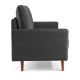 ZUN 57.1” Modern Decor Upholstered Sofa Furniture, Wide Velvet Fabric Loveseat Couch, Solid Wooden Frame B082111405