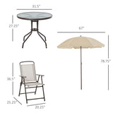 Outdoor dining table and chair package with umbrella 73189376