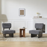 Modern Lounge Chair with Polyester Upholstery, Sturdy Wood Base With Black Finish, N767P241702C