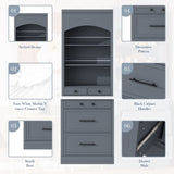TOPMAX Modern 83.7inch High Kitchen Pantry, Freestanding Tall Kitchen N717P221575E