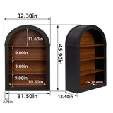 Bookcase, 4-Shelf Tall Bookshelf, 45.66" Wood Open Display Floor Arched Bookcase, Large Storage W3123P333708