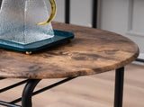 Fire Wood PVC Black Paint Breakfast Table for Couples with Curved Back 82020111