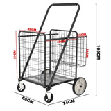 Bigger Super Jumbo Shopping Cart,Grocery Cart on Wheels, Foldable Utility Shopping Carts with Double W1961P290529