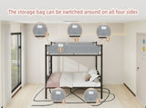 Iron Twin Bunk Bed with Removable Linen Storage Pockets, Convertible into Two Beds, Space-Saving W1935P534748