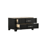 Opel Modern Nightstand with Sintered Stone Top & Smooth Drawer Glides in Black B009P473969