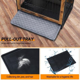 Dog Crate Furniture with Cushion, Wooden Dog Crate Table, Double Doors Dog Furniture, Indoor Dog 96502465
