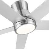 52" Brushed Nickel Lowe Profile Ceiling Fan with Light W1367P270468