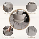 Dining Chairs Set of 2, Modern PU Leather Kitchen Chairs with Metal Legs - Ergonomic Armrests, W2700P292532