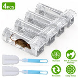4Pcs Humane Live Mouse Trap Reusable Rat Rodent Trap Catch Release Cage Safe for Family Children 99342891