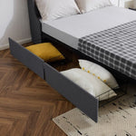 ZUN Upholstered Full Platform Storage Bed Frame with 4 Drawers, Wingback Headboard with Button Tufted 06426631