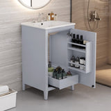 20.3" Bathroom Vanity with Sink, Functional Drawer, Door Shelf, Soft-closing Door, Grey N759P218643E