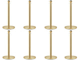 8PCS Velvet Ropes and Posts, 5 ft/1.5 m Red Rope, Stainless Steel Gold Stanchion with Ball Top, Red W3280P326568