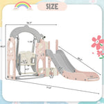 ZUN Toddler Slide and Swing Set 5 in 1, Kids Playground Climber Slide Playset with Telescope, 53058769