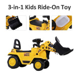 ZUN 3 in 1 Ride On Toy Bulldozer Digger Tractor Pulling Cart 07316988