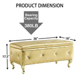 Upholstered Storage Ottoman Bench For Bedroom End Of Bed Faux Leather Rectangular Storage Benches W2268P291485