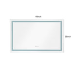 ZUN 48x36 Inch LED Bathroom Mirror with Frontlit and Backlit, Wall Mounted Vanity Mirror with Smart 11754489