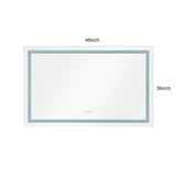 ZUN 48x36 Inch LED Bathroom Mirror with Frontlit and Backlit, Wall Mounted Vanity Mirror with Smart 11754489